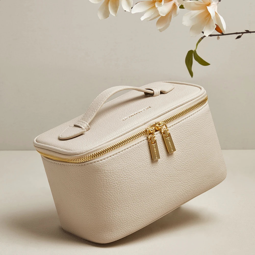 Rownyeon High Quality PU Leather Makeup Travel Bag Portable Toiletry Case with Metal Zipper 240822