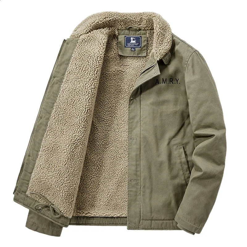 Winter mens cotton padded jacket casual fur collar windproof machine park wool classic 240822