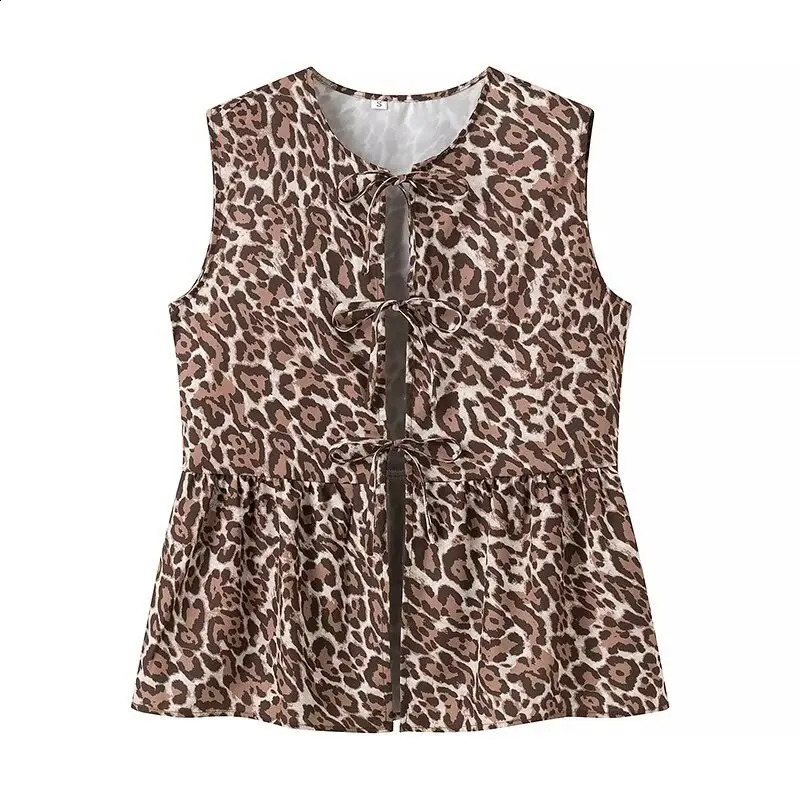 2024 Summer Product Womens Clothing Animal Pattern Printed Lace Up Sleeveless Spicy Tank Top Straight Pants Set Y2k 240813