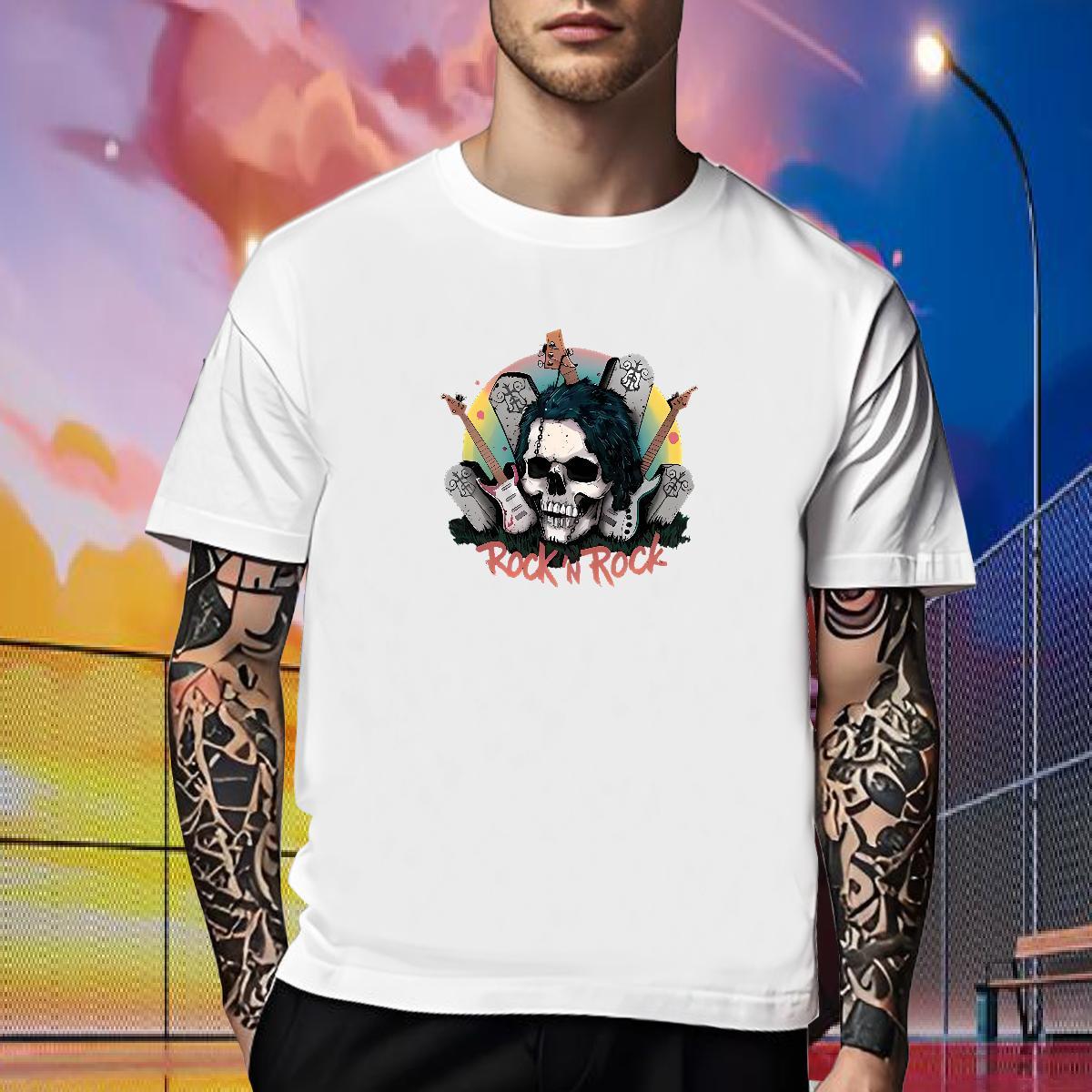 TOP Quality T shirt 230g Cotton skull Hip Hop Black Oversized Short Sleeve Soft Mens Tshirts Designer Tee Shirt