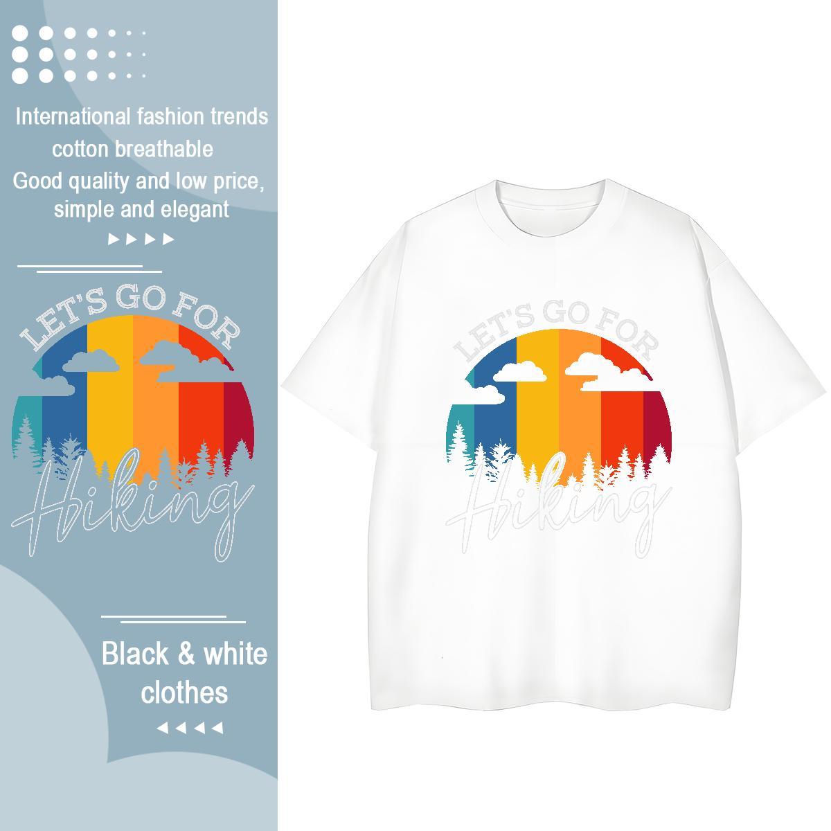 Unisex Women Tshirts 230g Pure Cotton icon Casual Beach T Shirts Women Breathable Short Sleeve Black White Tee Shirt