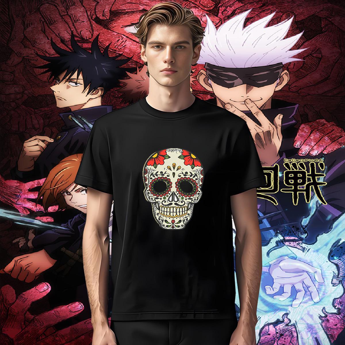Cool Design T-Shirts for Men 230g Pure Cotton skull Casual Beach Custom Big Size Breathable Soft Men Clothes T-Shirt New Designer Tshirts