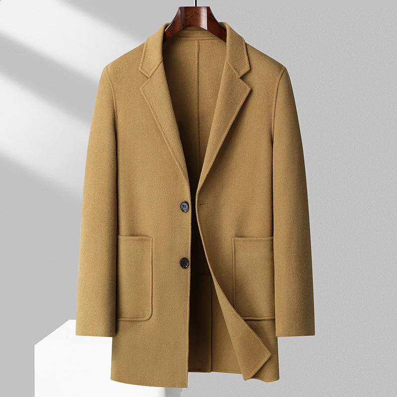 The Main Promotion of Explosive Overcoat Autumn Winter Long Plaid Pattern High-quality Wool Slim-fit High-end Mens Coat 240822
