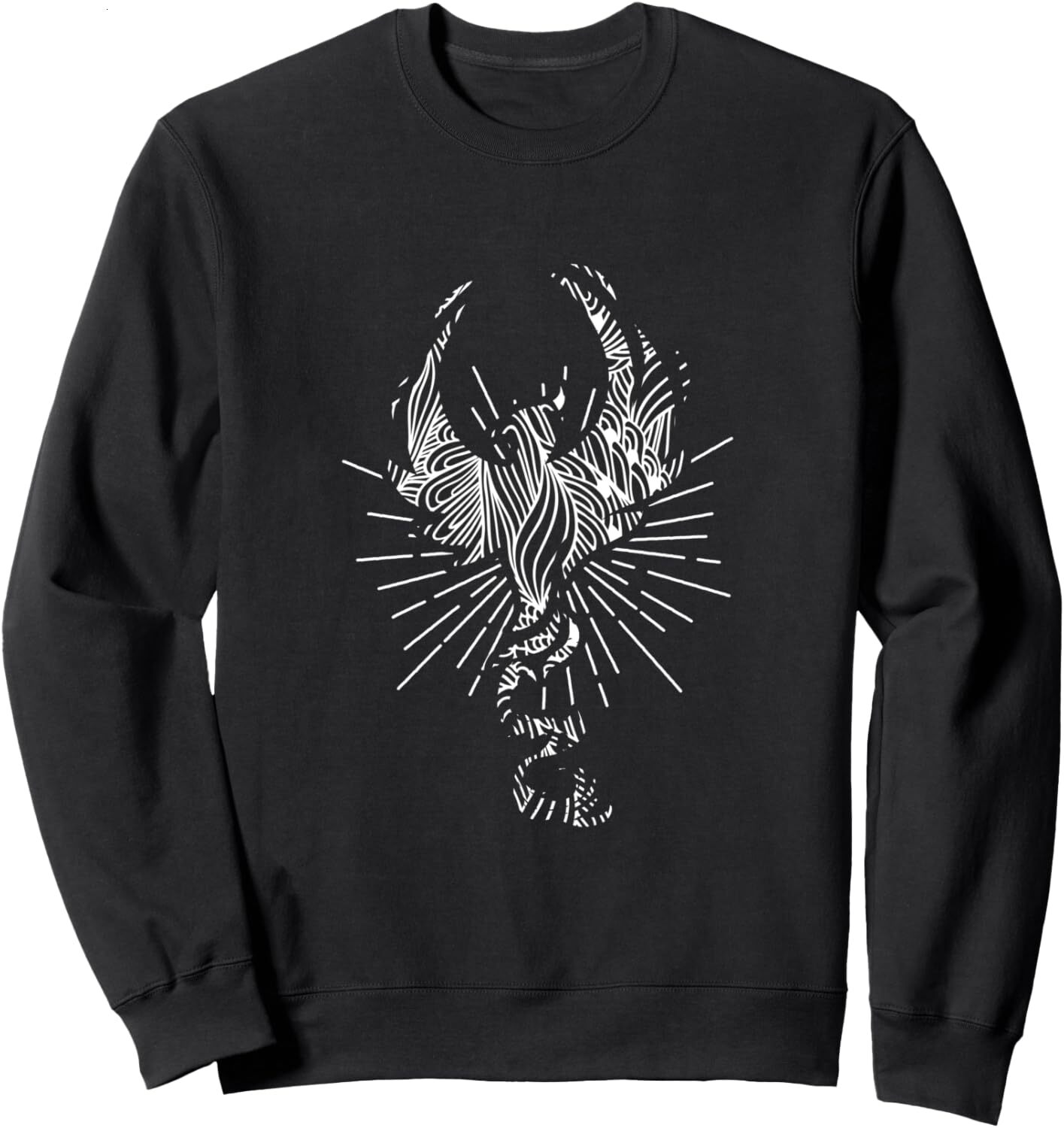 Long Sleeve Shirts for Men sweatshirt Phoenix Tribal Tattoo Fire Bird Rising Funny Gift Sweatshirt T shirt Tee Streetwear Casual tops clothes