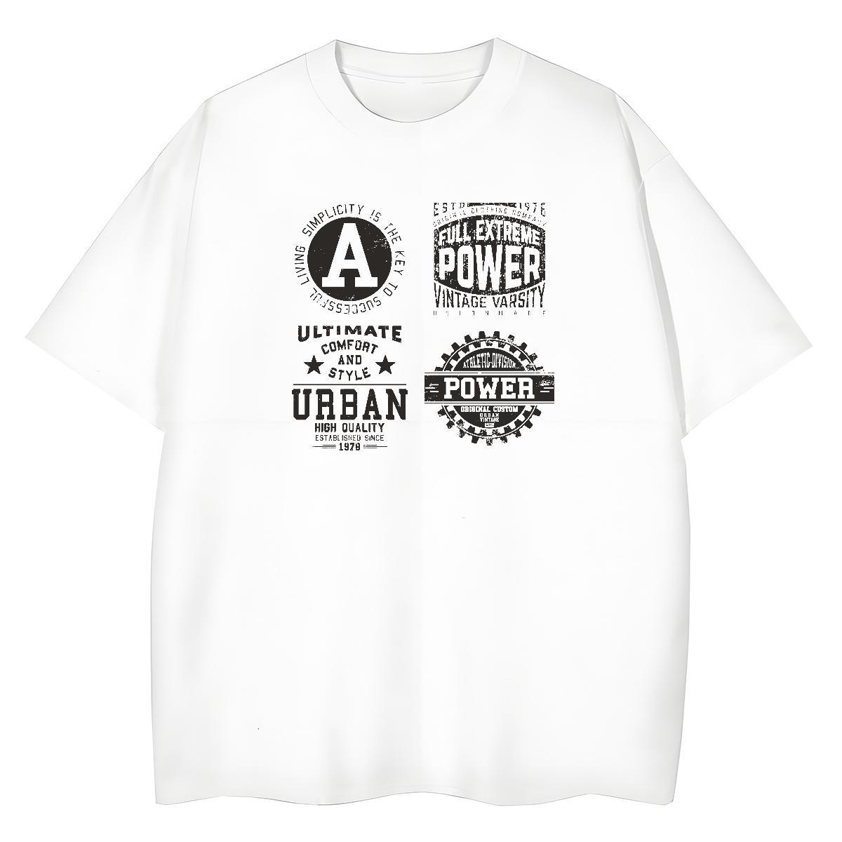 Loose Fit T Shirt For Man 230g 100% Cotton letter Daily Outfit Oversized 4XL Breathable Crew Neck Men Tops Tees 2024 Summer Wear