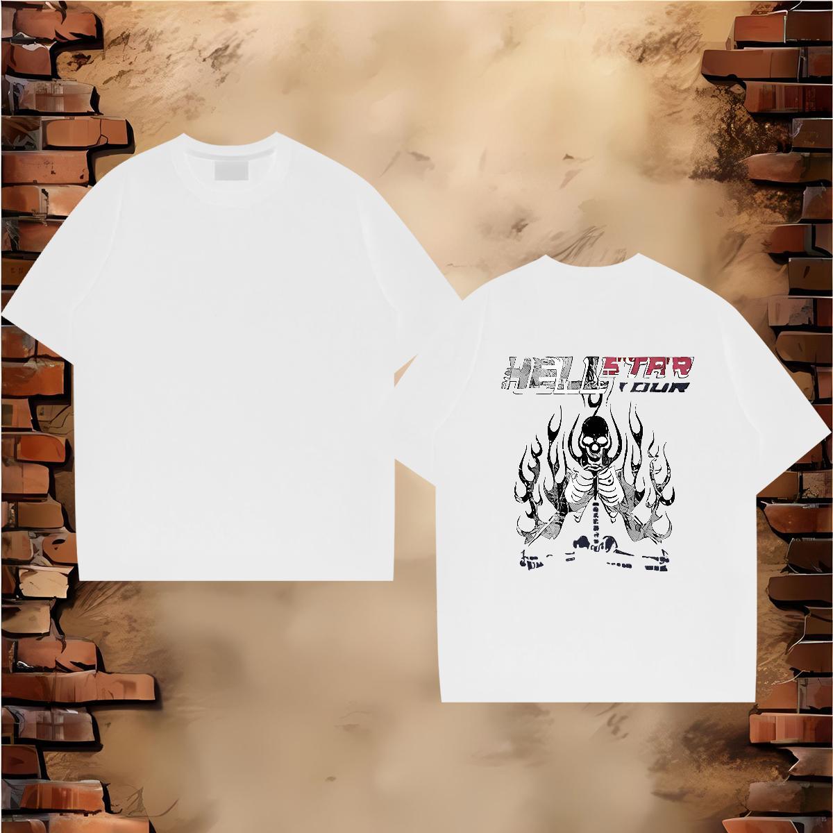 TOP Quality T Shirts Men 230g 100% Cotton skull Sports Casual Customized Print Pure Cotton Men Tees Fashion Tops