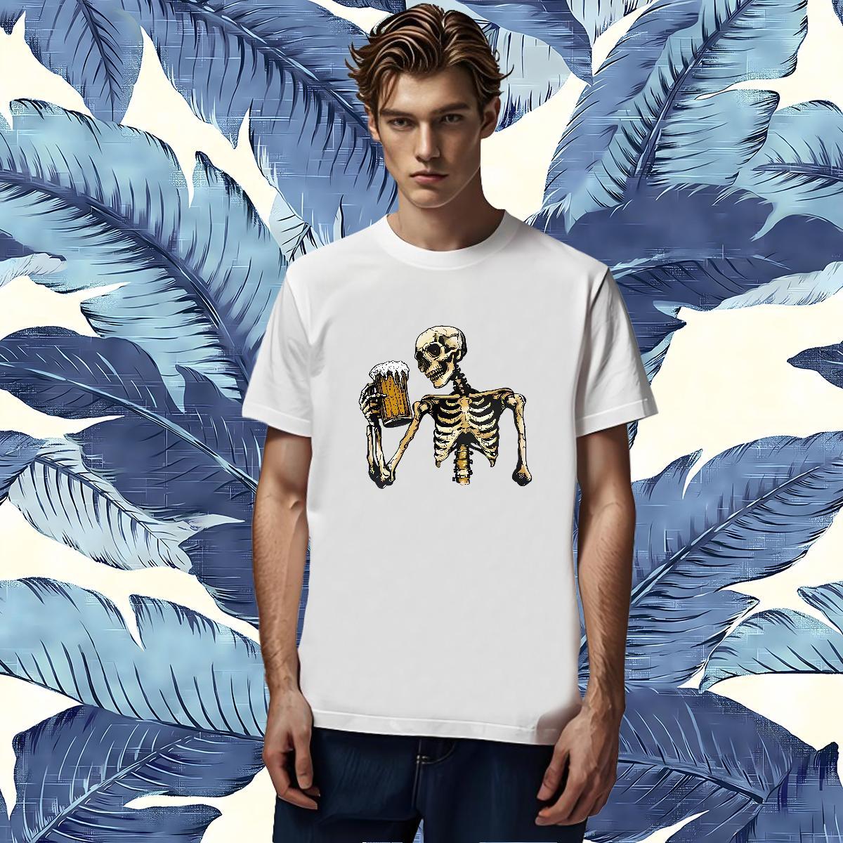 TOP Quality T Shirt For Man 230g 100% Cotton beer Beach Plus Size Custom Breathable Crew Neck Men Tees Brand Tees Shirts