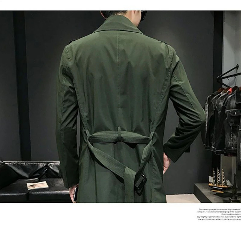 Man Trench Coat Lapel Windbreaker Leisure Time Business Affairs British Style Trench Coats Fashion Trend Show Thinness Coat 240822