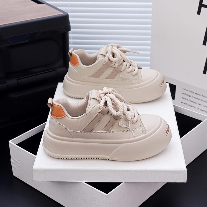 Ddmysports Autumn White New Korean Edition Ins Female Students Thick Soled Sports Board Casual Shoes YYN K OUTDOOR