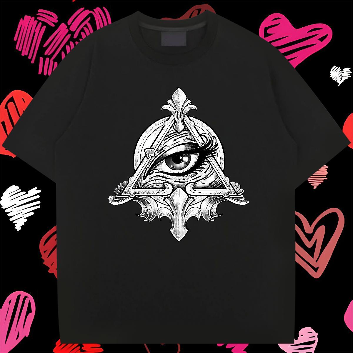 Soft T shirt 230g 100% Cotton eye of the devil Outdoor Oversized 4XL Pure Cotton Men Tshirts Fashion New Top Tees
