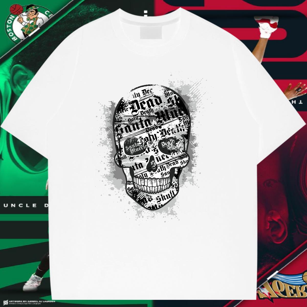 Designer Men T Shirts 230g Cotton skull Anime Printing Street Custom Cartoon Breathable Short Sleeve Men Tshirts 2024 DIY Tops Tees