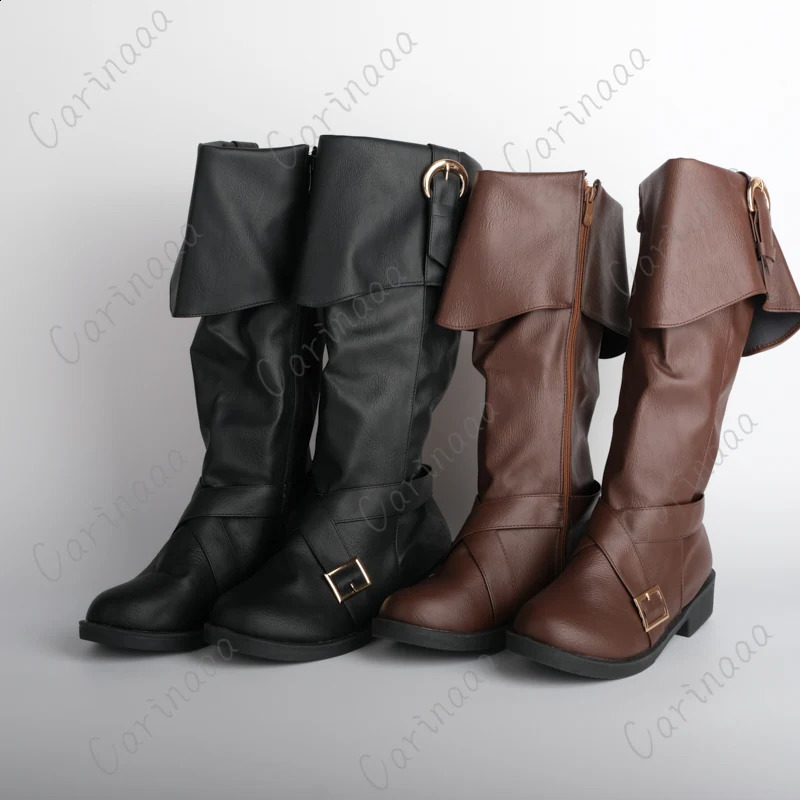 Mens medieval retro PU leather shoes medieval boots Victorian Renaissance boots role-playing shoes 240823