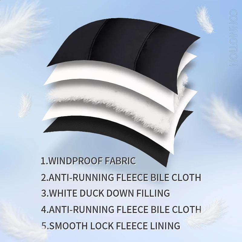 White duck down jacket mens winter coat windproof detachable hat Parkas solid color outdoor casual hooded 240822