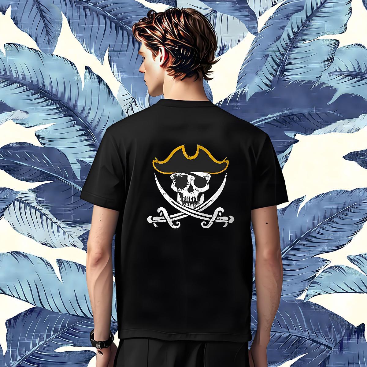 Loose Fit T-Shirts for Men 230g 100% Cotton sword High Street Hip Hop DIY Anime Crew Neck Men Tops Tees 2024 Summer Tees Shirts