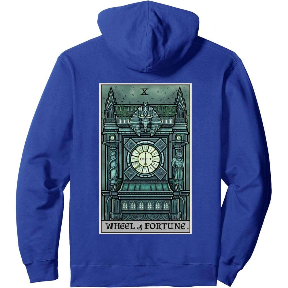Hoodie for Mens Womens Wheel of Fortune Tarot Card Halloween Goth Witch Back Print Pullover Hoodie Graphic Hoodies sweatshirt Pullover Long Sleeve 202