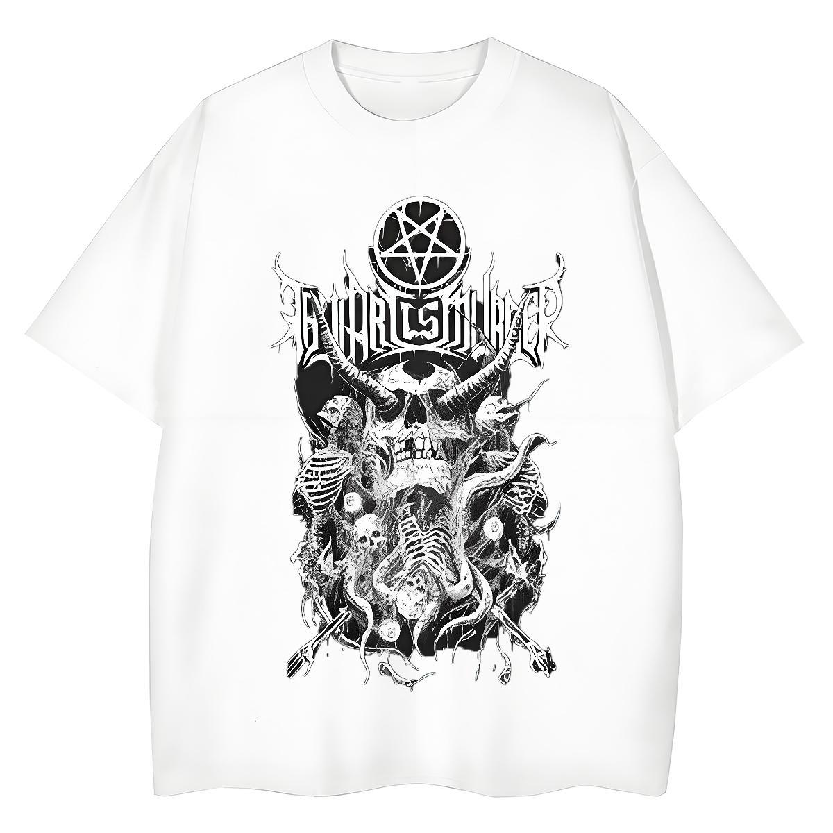 High Quality T Shirts Men 230g Pure Cotton skull Summer Casual Custom Print Oversized Short Sleeve O-Neck Mens Tshirts New Designer Tops Shirt