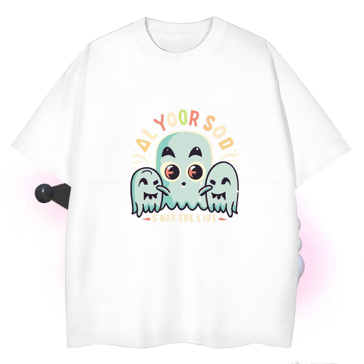 Popular Men T Shirts 230g Cotton skull High Street Hip Hop White Plus Size Breathable Men Tshirts New Arrival Tee Shirt