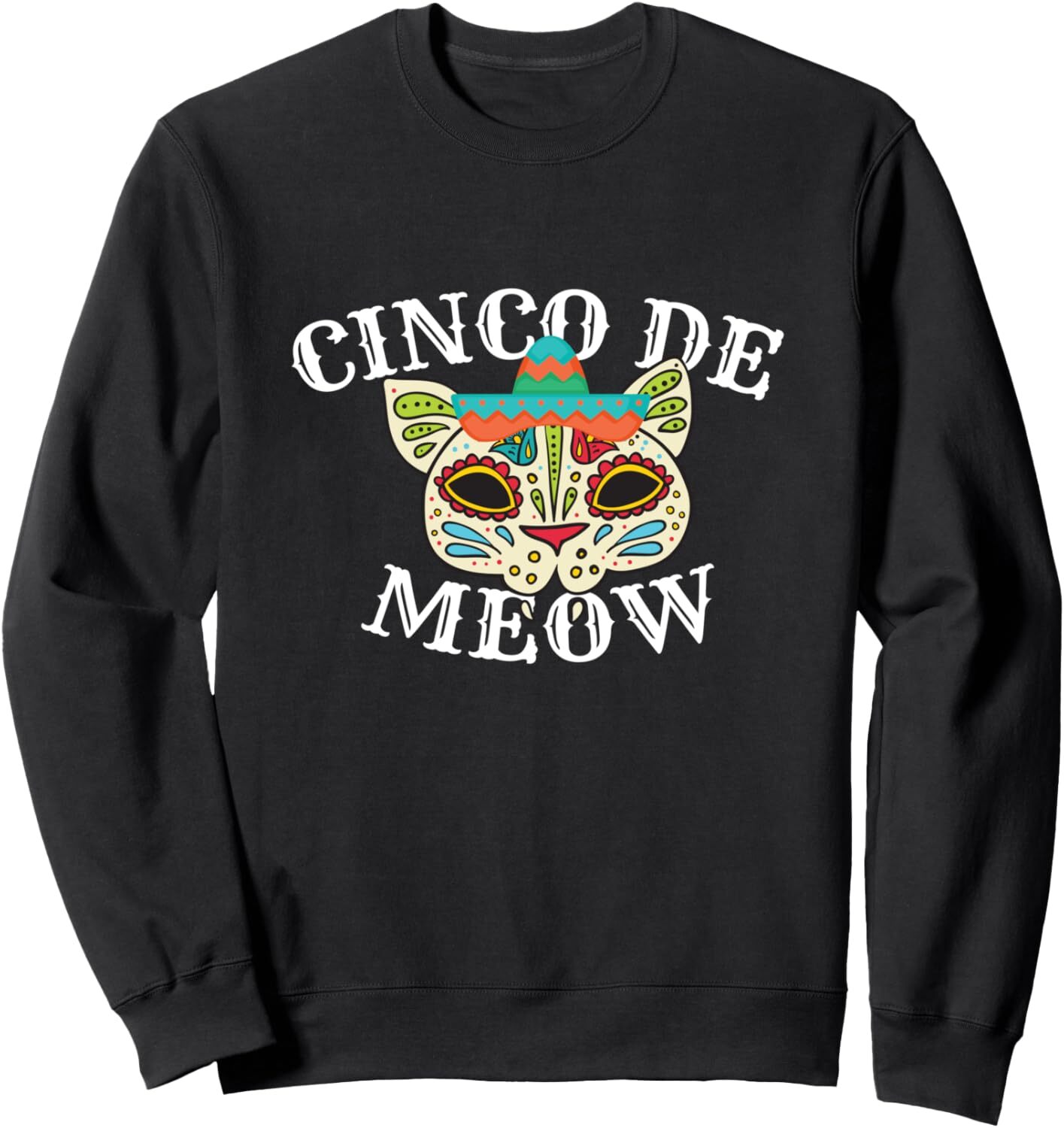Long Sleeve Shirts for Men sweatshirt Cinco de Meow Cat Sombrero Cinco De Mayo Funny Gift Sweatshirt T shirt Tee Streetwear Casual tops clothes