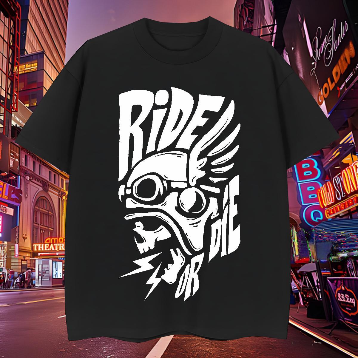 Cool T-Shirts 100% Cotton 230g skull Daily Outfit Skull O-Neck Short Sleeve Men Clothes T-Shirt DIY Customized Wear