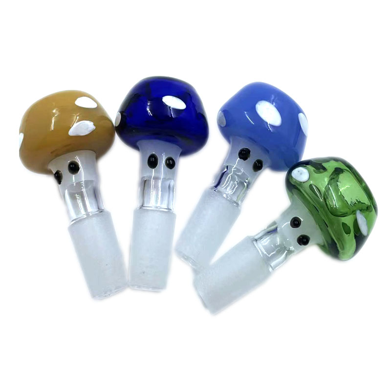 Colorful Mushroom Style Bong Glass Bowls 14mm 18mm Male Joint Heady Bowl Herb Oil Burner For Bongs Water Pipe Ash Catcher Hookah Accessories