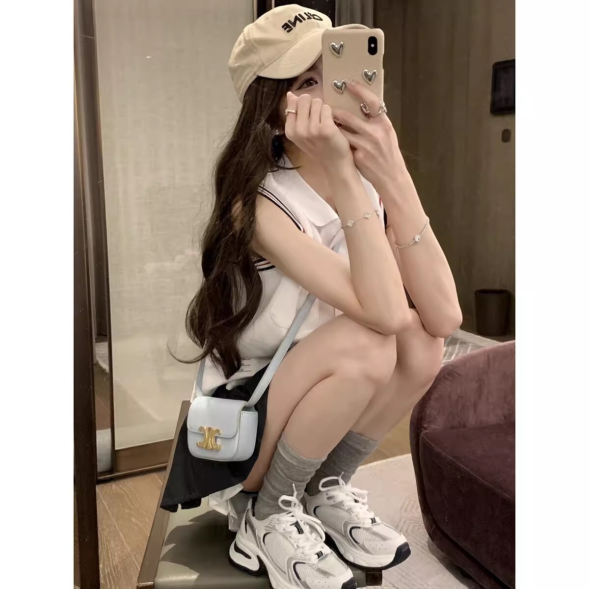 Ddmysports Cowhide Version Of Grape Mom With The Same Patchwork Mesh Thick Sole Increased Breathability Dad S Shoes For Women New Model OUTDOOR