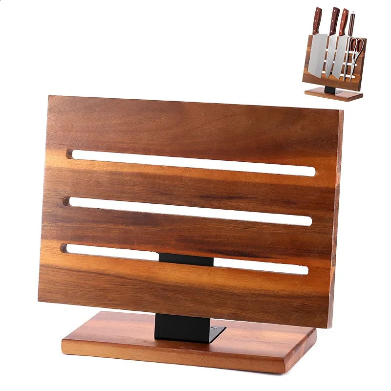 Wooden magnetic knife holder magnetic multifunctional knife holder kitchen shelf magnetic detachable 240822
