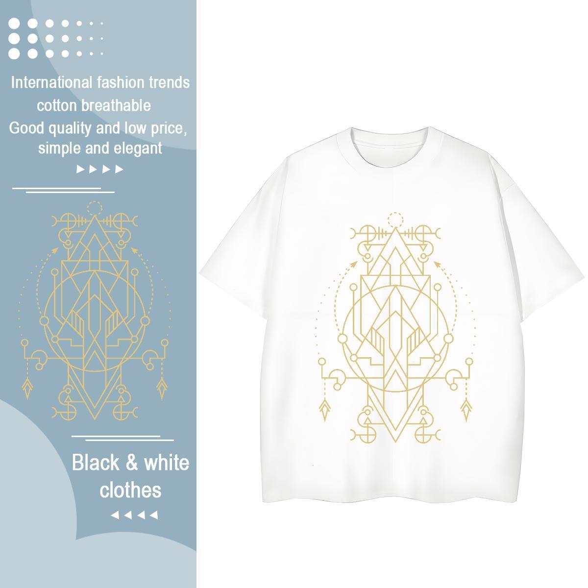 Soft Womens Tshirts 230g 100% Cotton Lines Hip Hop T Shirt For Woman Breathable Short Sleeve Anime Polos