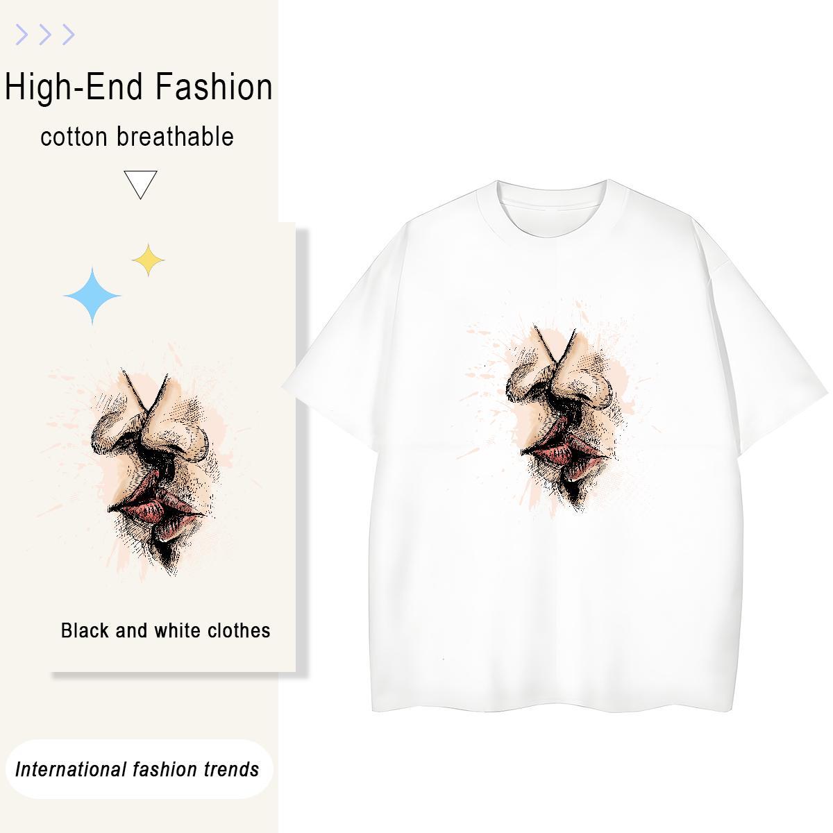 Designer Women Tshirts 100% Cotton 230g painting Sports Street Wear T shirt Round Neck Short Sleeve Custom Printed Tops Tees
