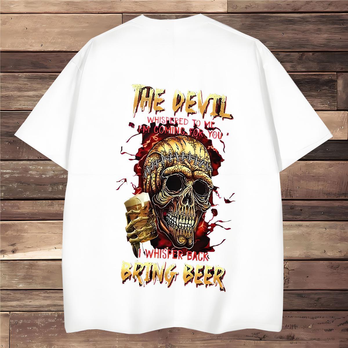 Comfortable T shirt 230g Pure Cotton beer Casual Anime Breathable Couples T Shirts 2024 Clothes