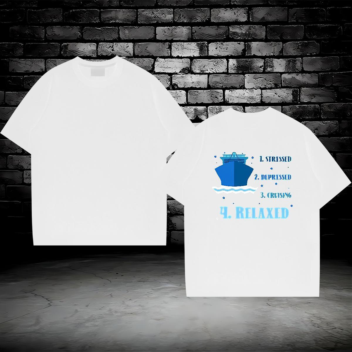Brand T shirt 230g 100% Cotton travel Home Outdoor Plus Size Cartoon Crew Neck Men Tshirts 2024 Tops