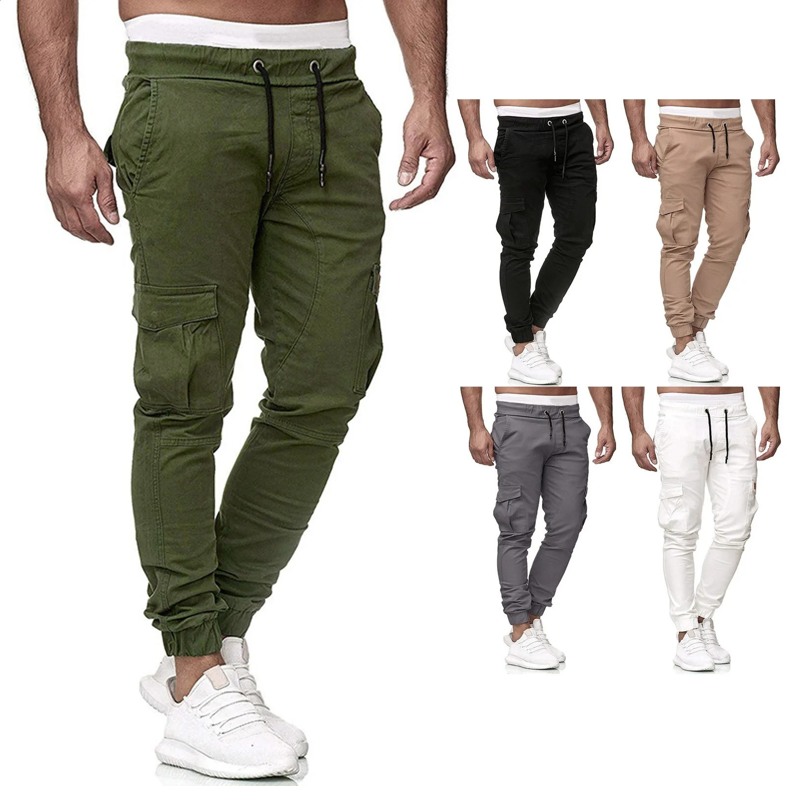 Product pants mens multi pocket sports jogging Trouser lightweight hiking patchwork elastic band outdoor leggings 240823