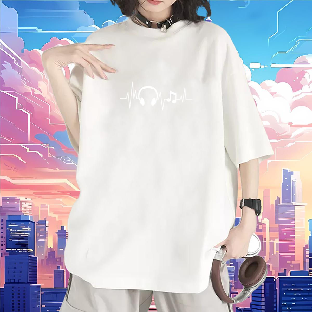 Nice Lady T shirt 100% Cotton 230g letter Daily Outfit T Shirt For Woman Comfortable Floral Print Top Shirts