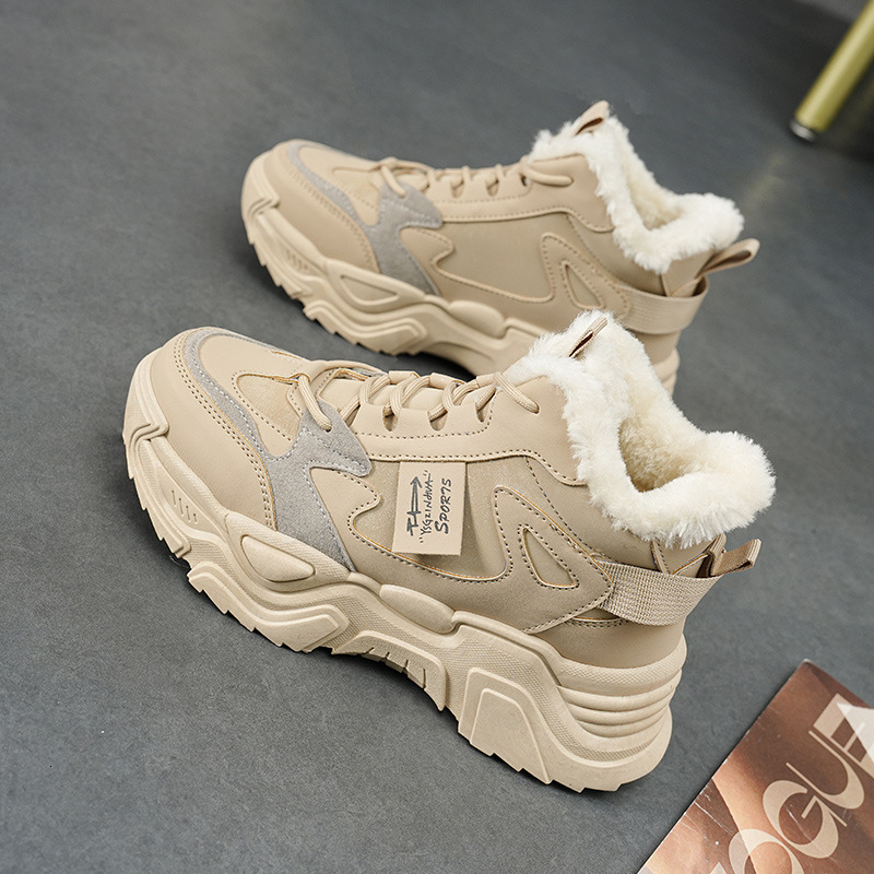 Ddmysports Igh Top For Women New Autumn And Winter Cotton Korean Version Versatile Dad Sports Casual S Shoes With Fleece OUTDOOR