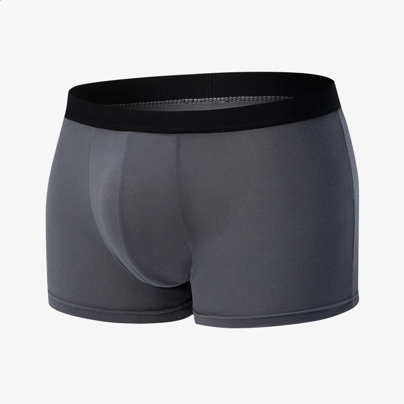 4 packs of European and American size mens solid color sexy boxer underwear antibacterial breathable plus shorts 240822
