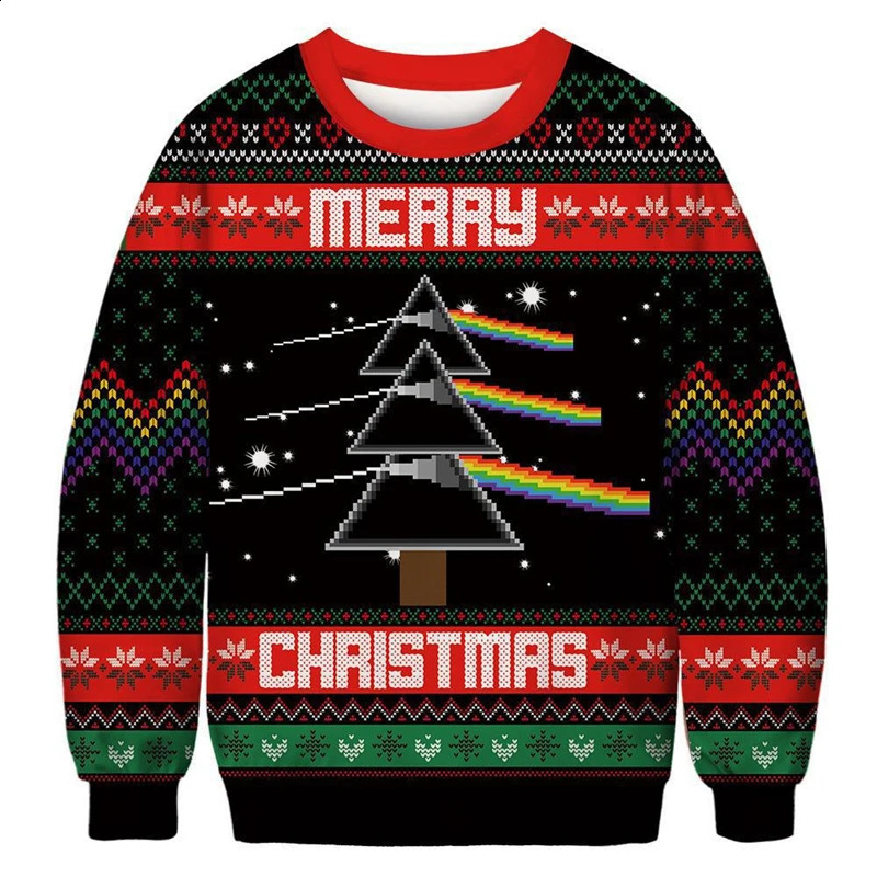 Funny 3D Print Santa Claus Reindeer Sweater Men Women Ugly Christmas Sweaters Jumpers Tops Holiday Party Pullover Sweatshirt Top 240823