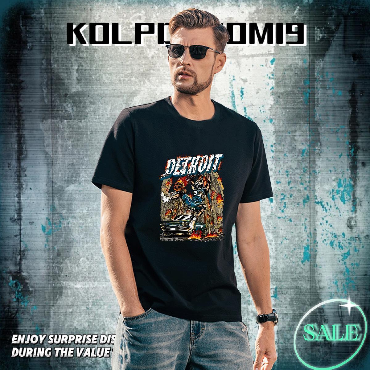Brand T-Shirts for Men 230g Pure Cotton skull High Street Hip Hop Cartoon Print Breathable Soft Couples T Shirts Fashion Design Tshirts