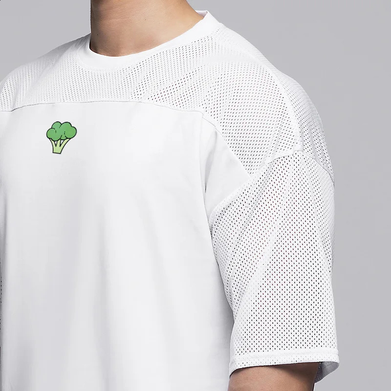 Mens summer quick drying mesh breathable casual short sleeved oversized Tshirt fitness clothing sports running w240824