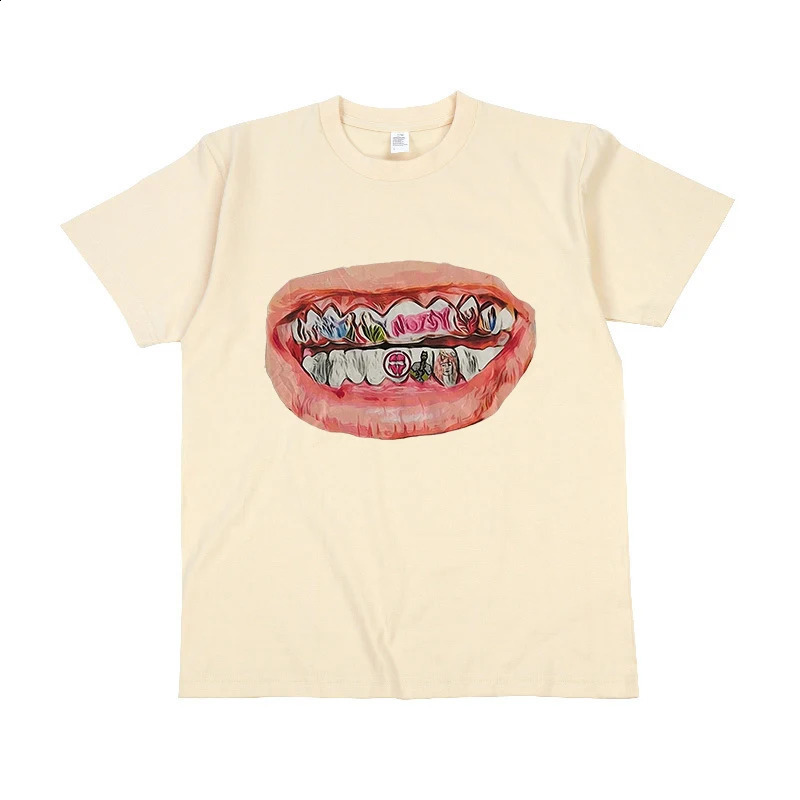 Fashionable Y2k mens and girls Tshirt hiphop trend short sleeved Harajuku casual American retro high street oversized printed top summer w240822