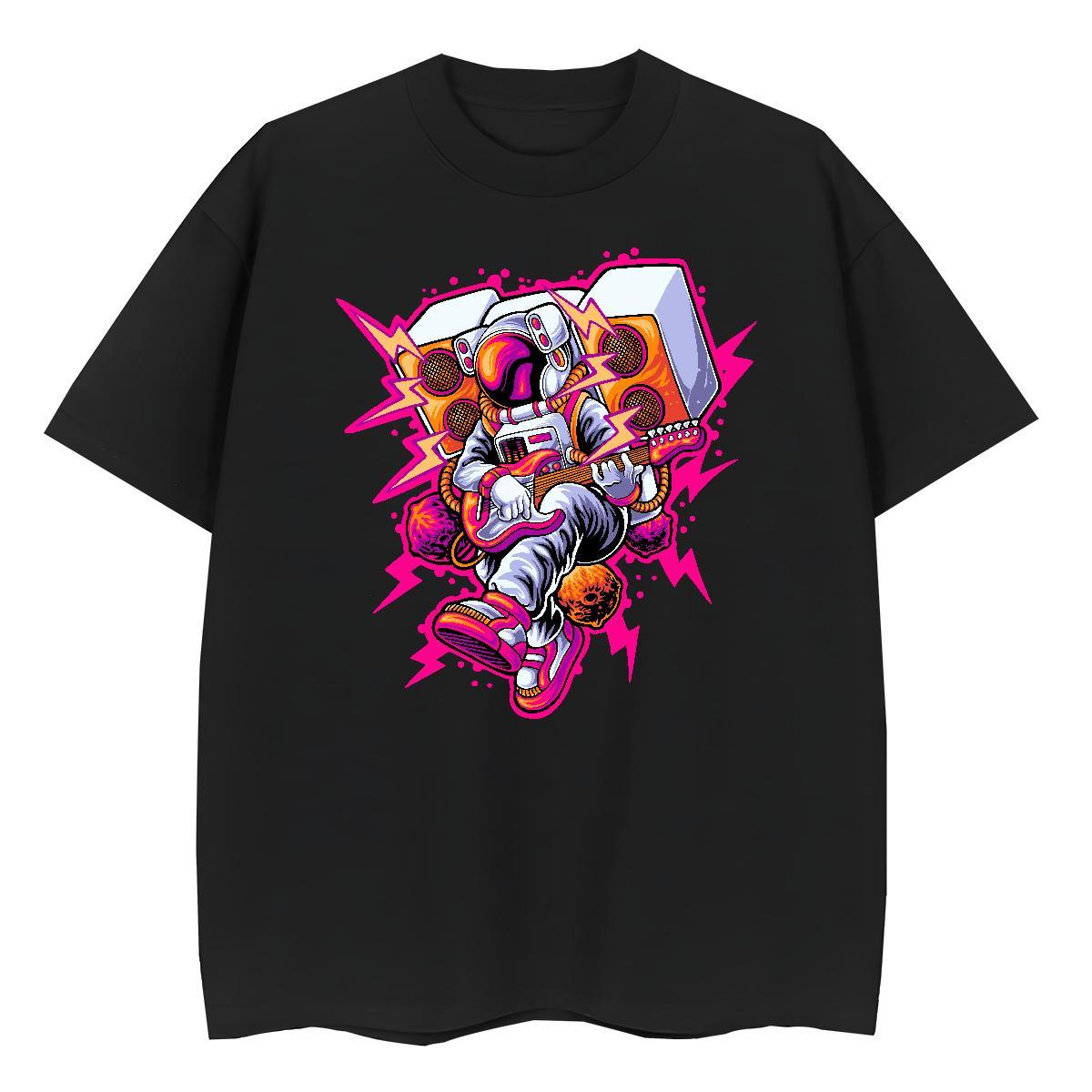 Free Shipping Womens Tshirts 230g 100% Cotton universe Spring Summer Woman T Shirts Breathable Black Oversized Clothes Shirt