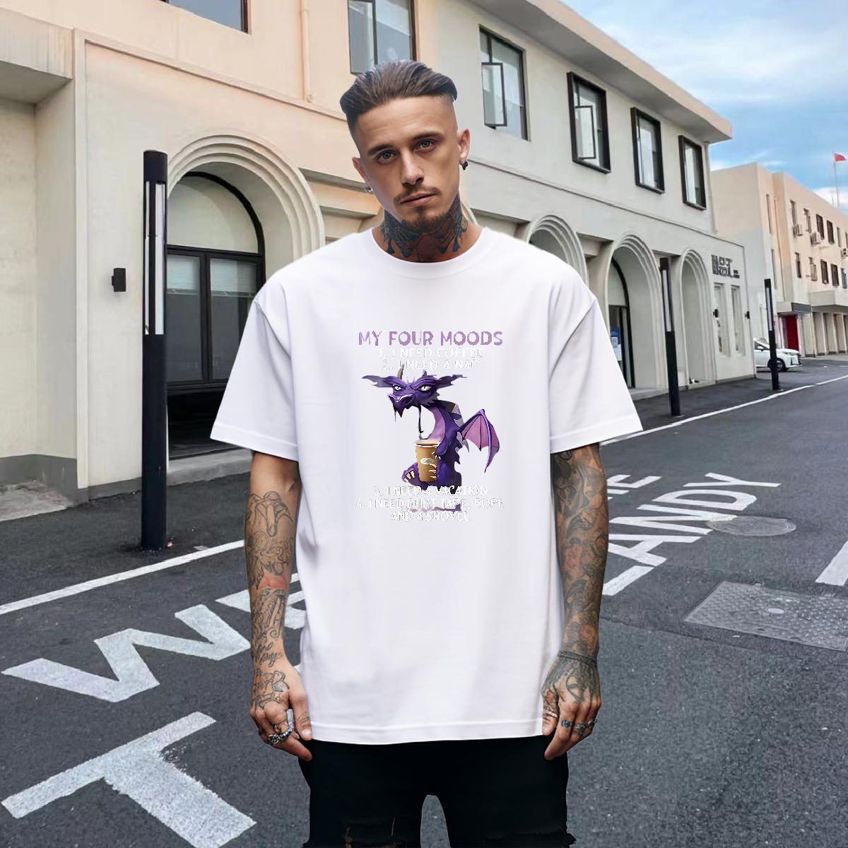 Free Shipping T shirt 100% Cotton 230g demon Street White Plus Size Breathable Crew Neck Men Tops Tees Brand Tshirts
