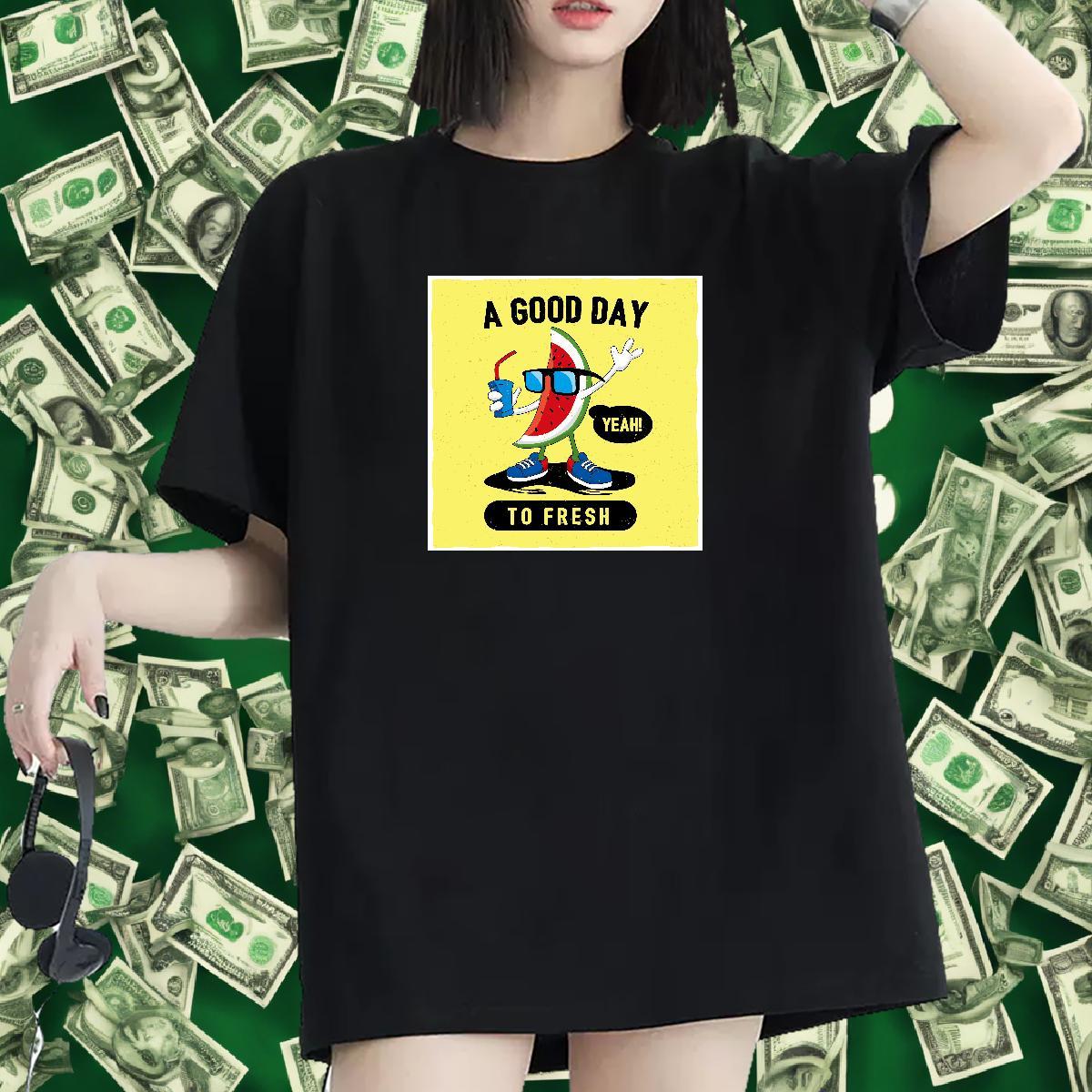 Soft Woman Tshirt 230g 100% Cotton letter Spring Summer Women T Shirts O Neck Short Sleeves Cartoon Print Tees