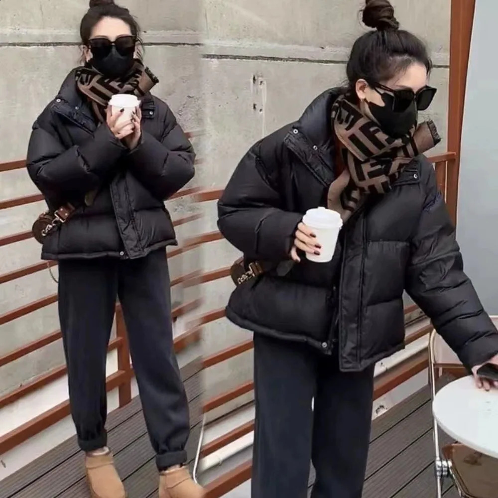 loose plus size short jacket black oversized cotton winter womens clothing park iatable 2XL white