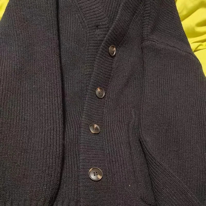 Loose Cardigan Women Long Sleeve V-neck Knitted Black Slouchy All-match Female Autumn Winter Coats Korean Style Chic Baggy Tops 260209