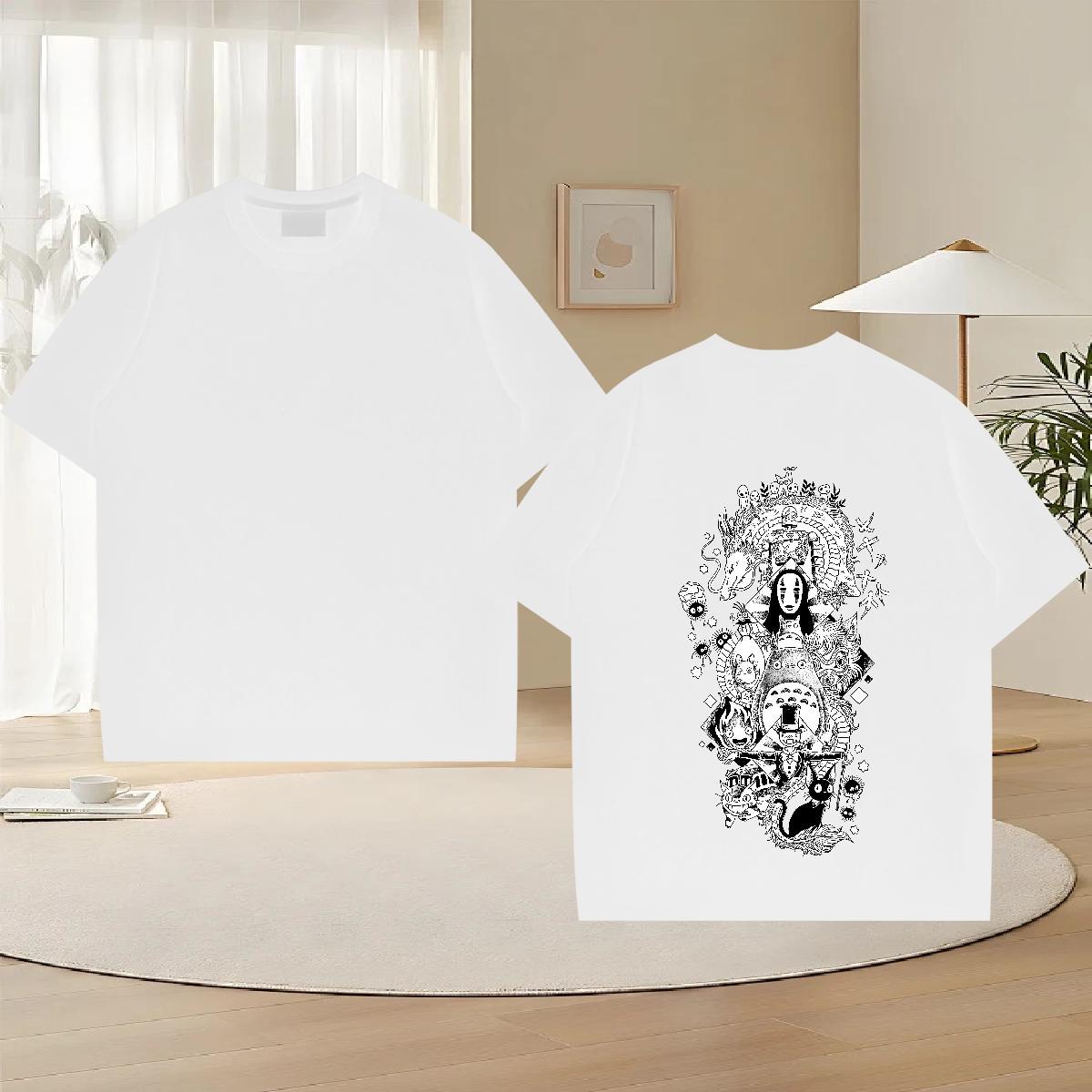 Brand Men T Shirts 230g Pure Cotton eye of the devil Casual Daily Wear Black White Round Neck Short Sleeve Mens Tshirts Fashion Tops Shirt