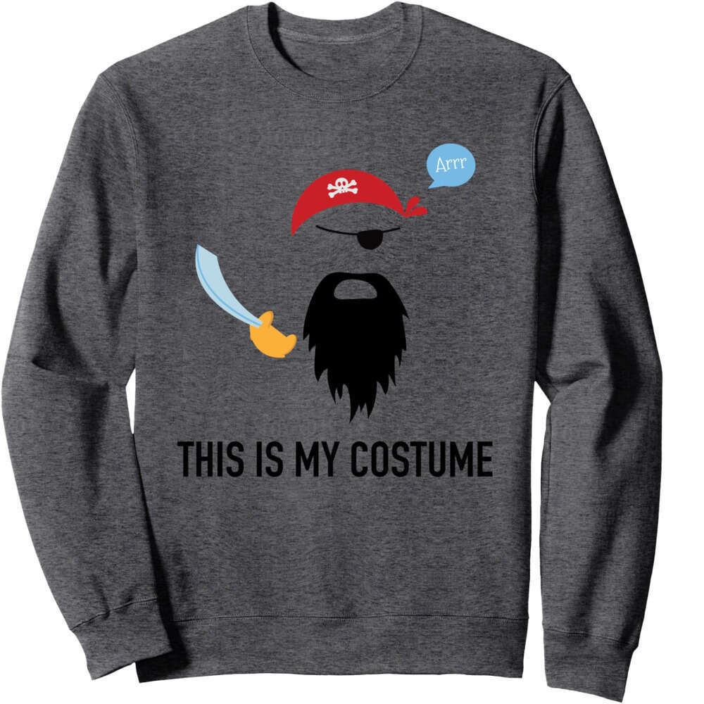 Long Sleeve Shirts for Men sweatshirt This Is My Pirate Costume Funny Cool Birthday Gift Sweatshirt T shirt Tee Streetwear Casual tops clothes