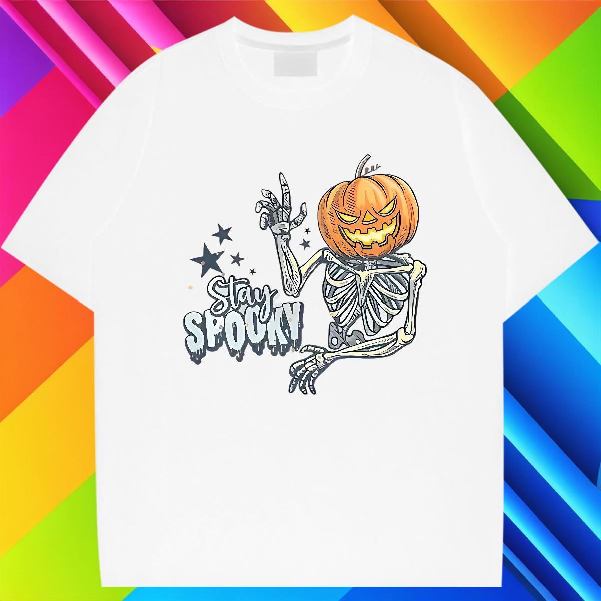 Wholesale T Shirts Men 100% Cotton 230g halloween Spring Summer DIY Breathable Soft Men Clothes T-Shirt New Arrival Tops Tees
