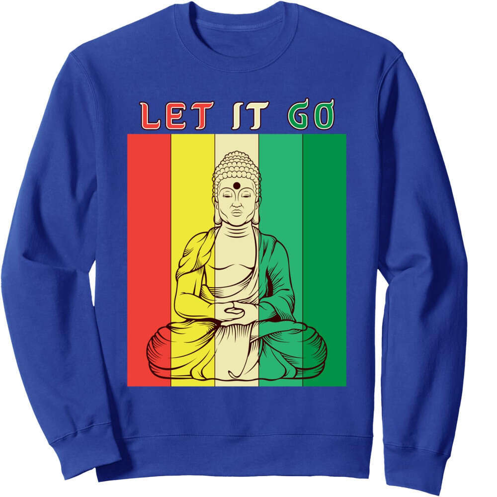 Long Sleeve Shirts for Men sweatshirt Let It Go - Meditation Buddha Yoga Buddhist Gift Sweatshirt T shirt Tee Streetwear Casual tops clothes