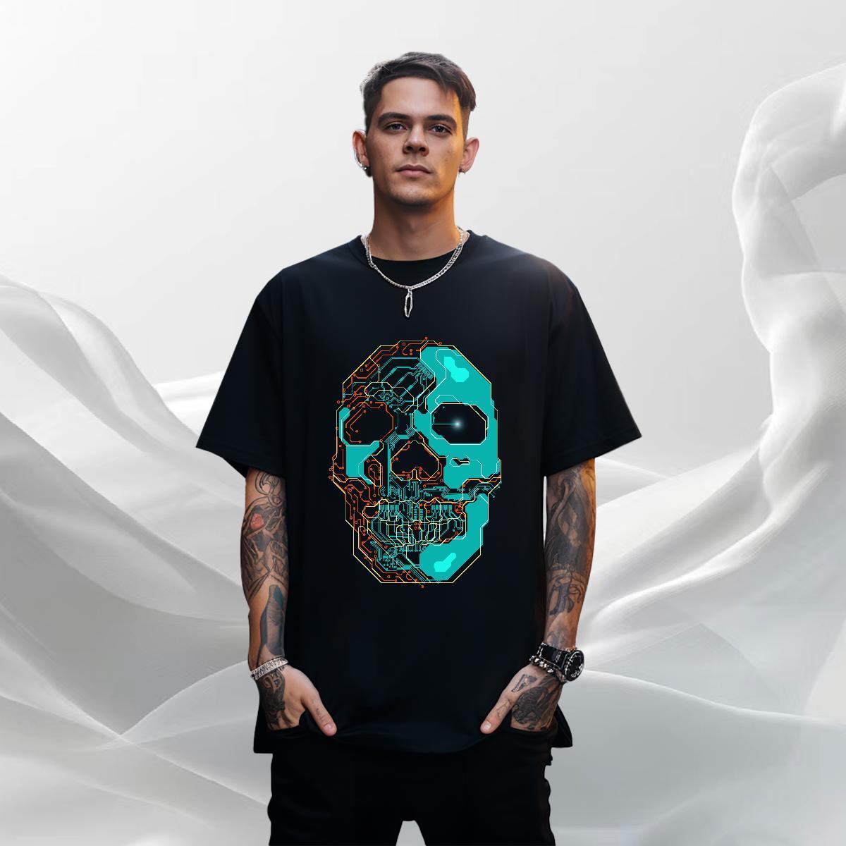 Designer T-Shirts for Men 100% Cotton 230g skull Daily Wear Custom Cartoon Short Sleeve Soft Men Tshirts New Arrival Polos
