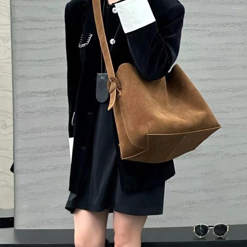 Free Shipping Shoulder Bags Motingsome Oversize Women Bag Suede Leather Winter Frosted Cow Skin Handbag And Purses Retro Lady 2025 designer bag Luxury