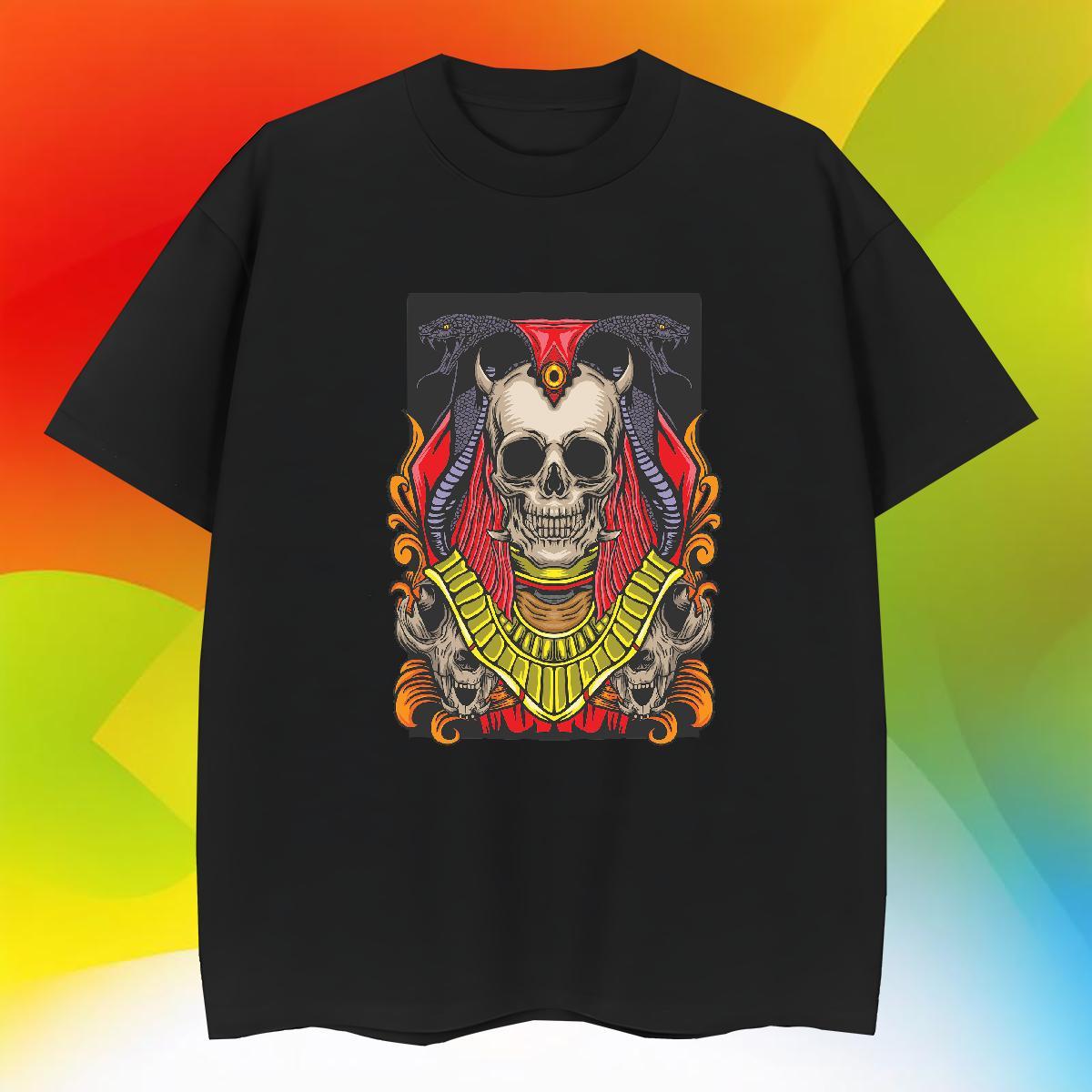 Popular Mens T Shirts 230g Cotton skull Home Outdoor Plus Size Custom Breathable Short Sleeve Men Clothes T-Shirt Designer Tees Shirts